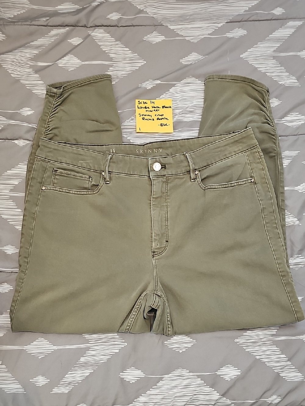 White House Black Market Khaki Green- The Skinny Crop